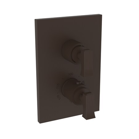 Newport Brass 1/2" Square Thermostatic Trim Plate With Handle in Oil Rubbed Bronze 3-2573TS-10B
